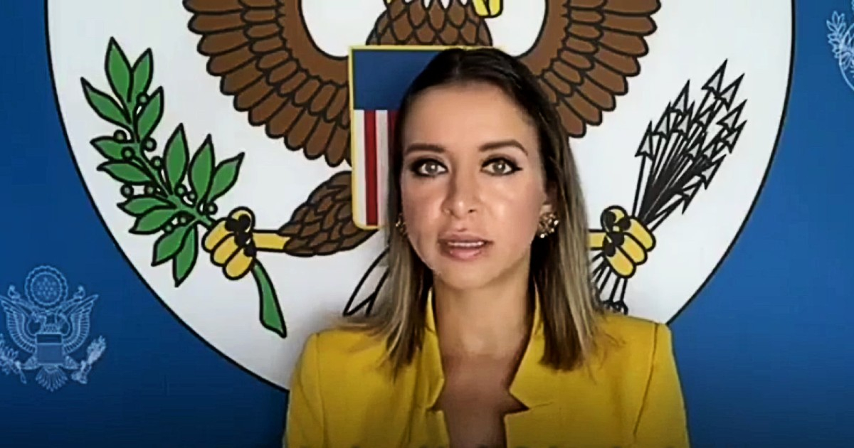 La portavoz en español del Departamento de Estado, Kristina Rosales © Captura de video Facebook / Embajada de EE.UU. en La Habana
