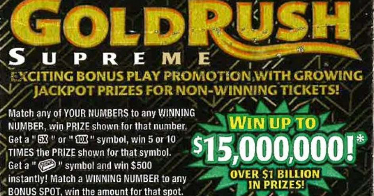Raspadito del juego Billion Dollar Gold Rush Supreme © Florida Lottery / Twitter