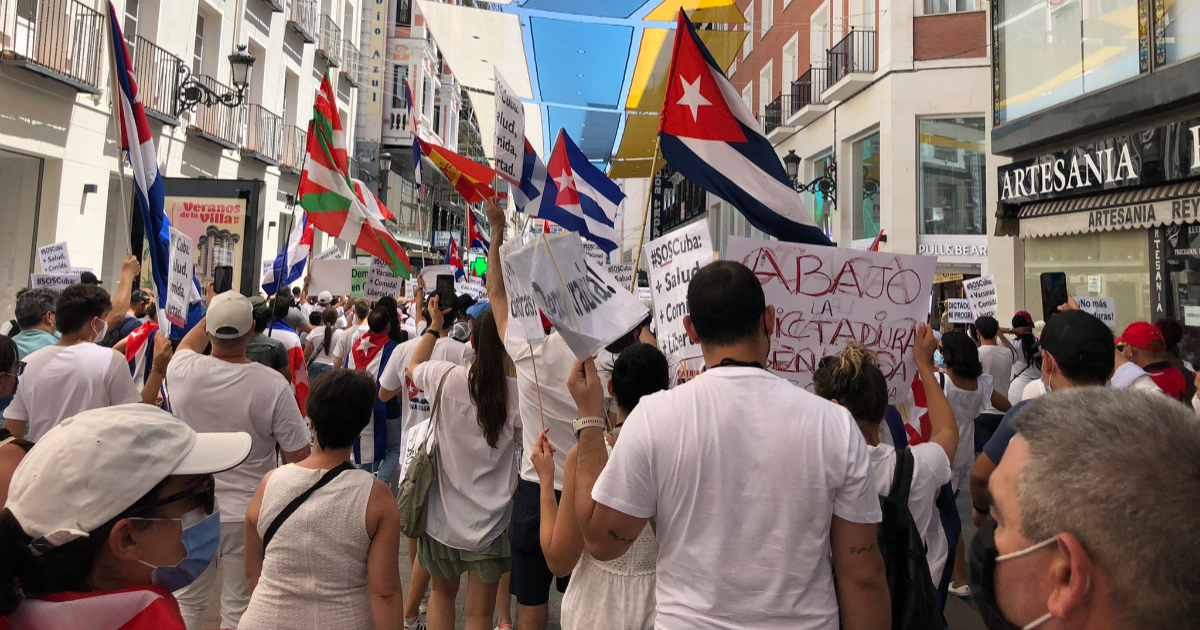 Manifestación del 25 de julio en Madrid. © Twitter Mónica Baró Sánchez