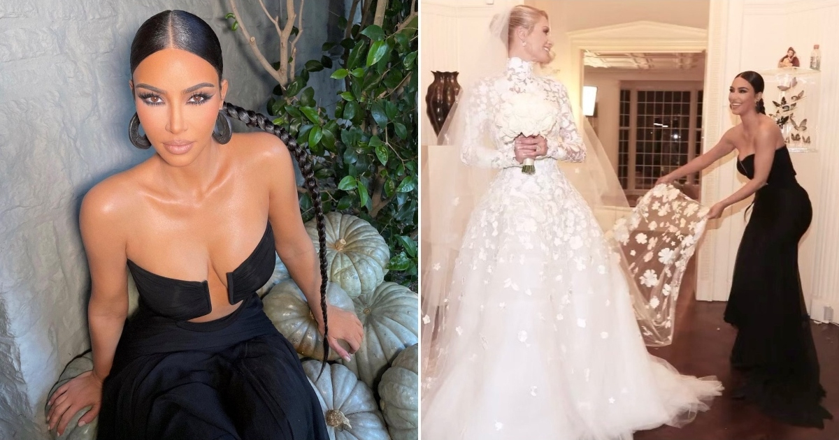 Kim Kardashian en la boda de Paris Hilton © Instagram / Kim Kardashian