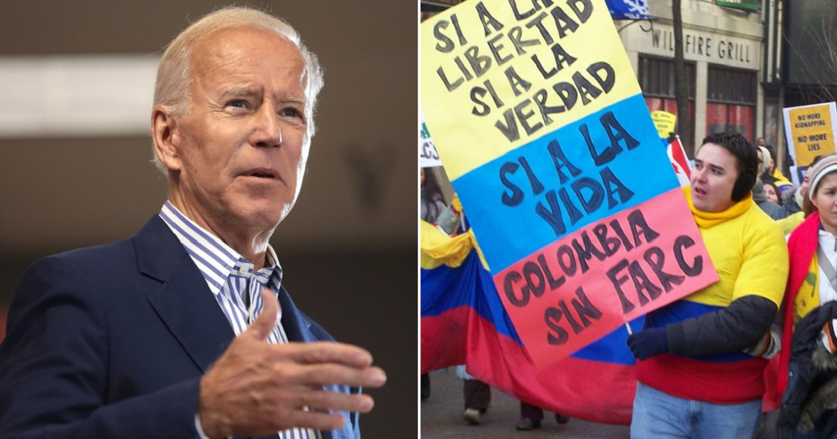 Joe Biden y protesta en Colombia contra las FARC. © Flickr / Gage Skidmore / Wikimedia Commons