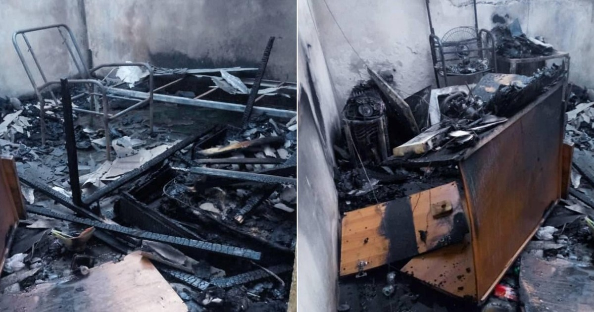 Estado en que quedó la vivienda devorada por las llamas © Facebook / ¡Ayuda entre mamis!