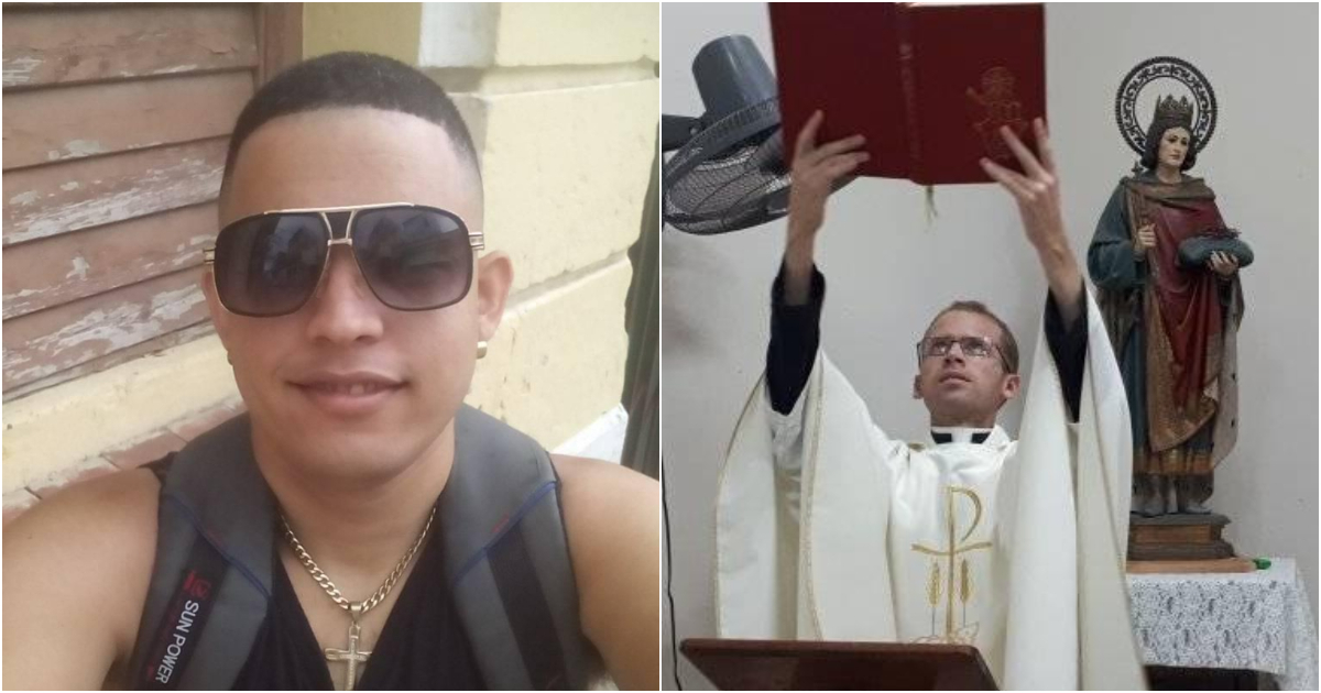 Luis Robles y el sacerdote cubano Kenny Fernández © Facebook/ Luis Robles - Kenny Fernández