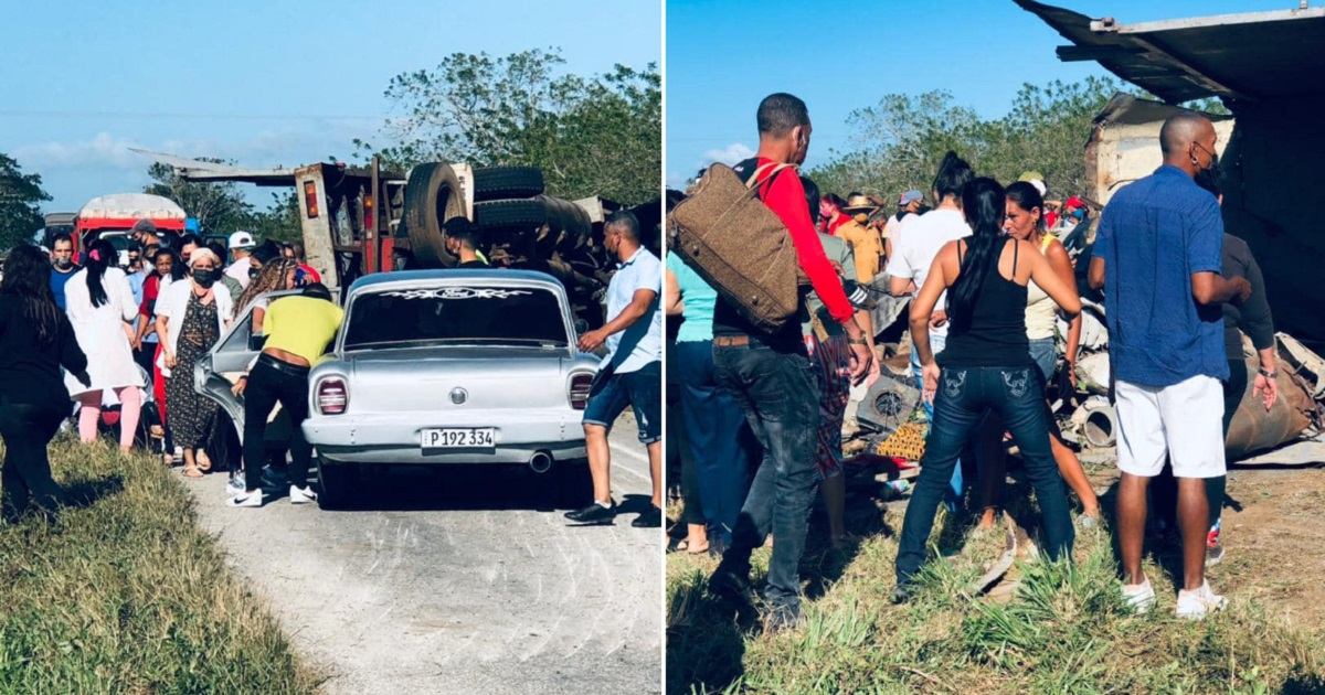 Accidente en Camagüey. © Facebook / Accidentes Buses y Camiones por más experiencia y menos víctimas