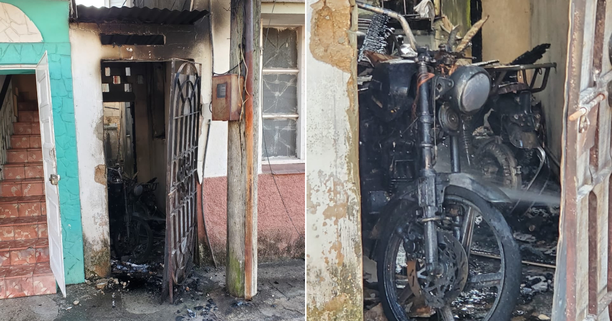 Incendio en Matanzas ocasionado por una moto eléctrica © Facebook Periódico Girón