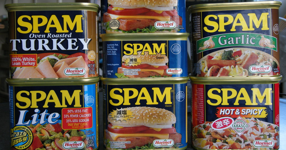 Publicidad latas de carne Spam diferentes tipos © Flickr / Contri