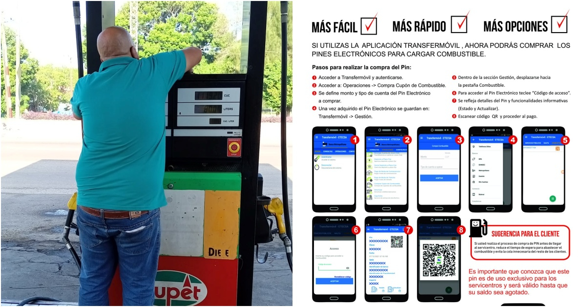 Comprar combustible a través de aplicación Transfermóvil © Facebook/CIMEX