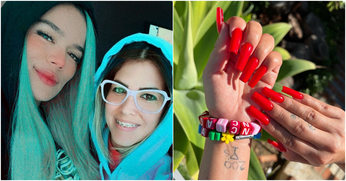 Karol G e Ibett Sánchez y reciente diseño de uñas que la cubana hizo a la artista paisa © Instagram / @ibett.nails