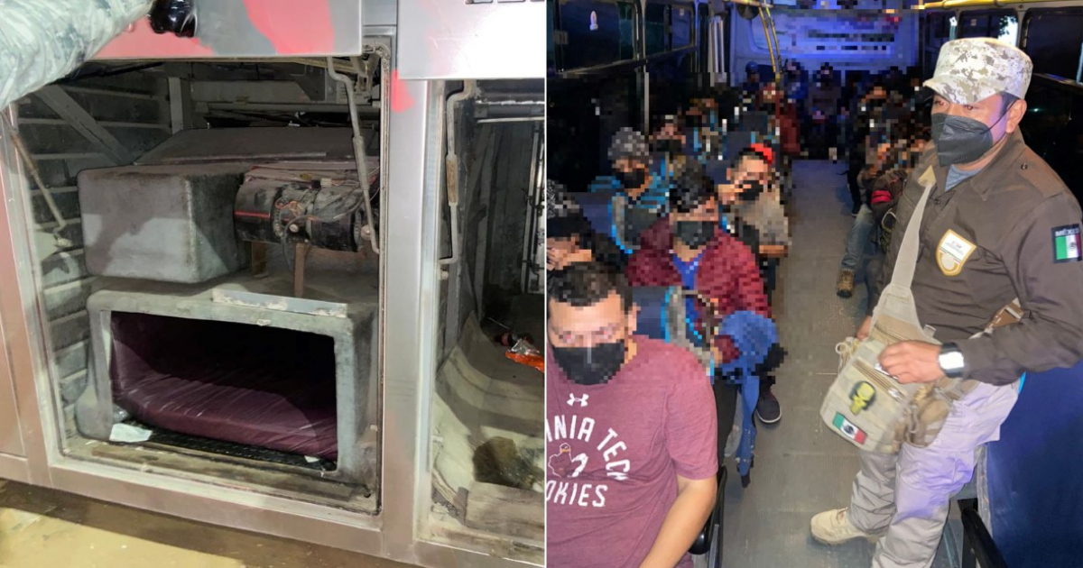 Migrantes en autobús turístico en México © Twitter / INM