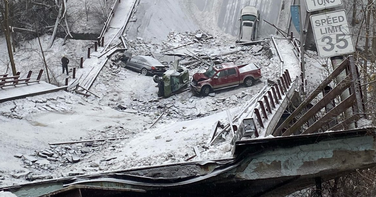 Colapso de puente en Pittsburgh © Twitter / Allegheny Co. Exec.
