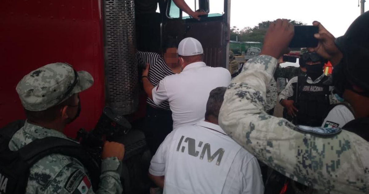 Migrantes detenidos por autoridades mexicanas © Twitter/ Instituto Nacional de Migración de México