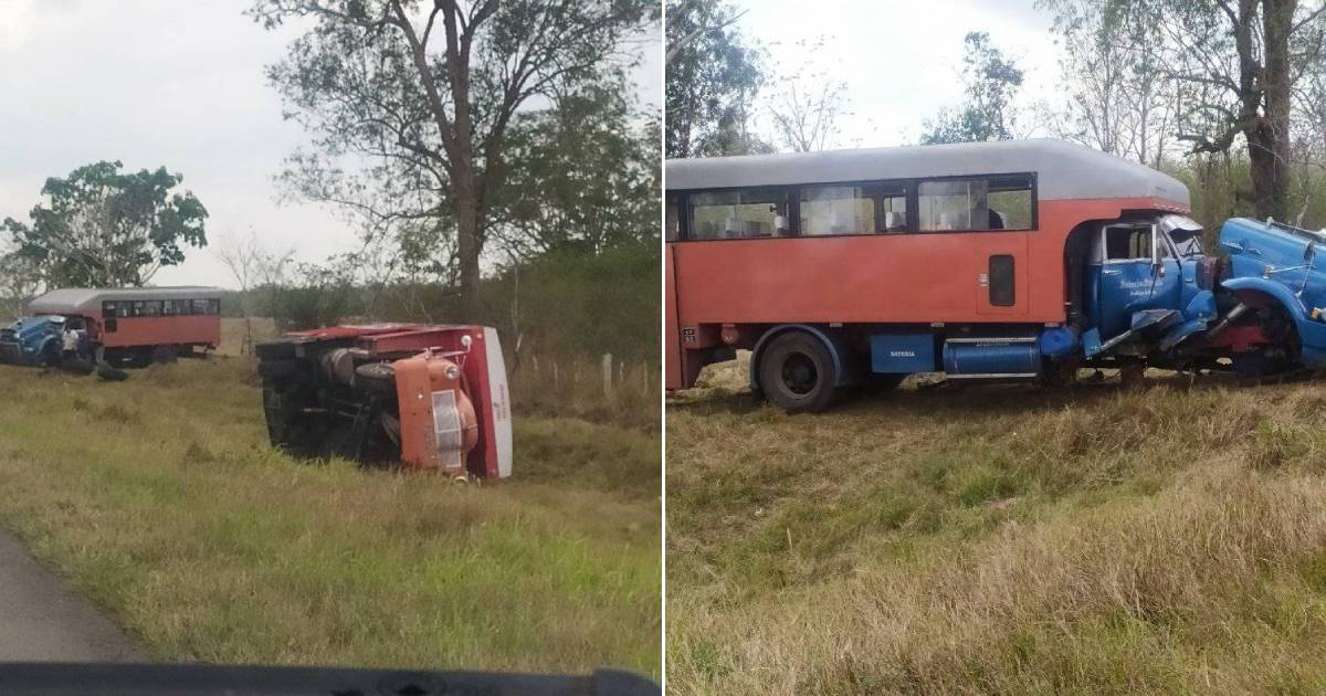Accidente entre camiones de pasajeros en Cuba © Facebook / ACCIDENTES BUSES & CAMIONES por más experiencia y menos víctimas!