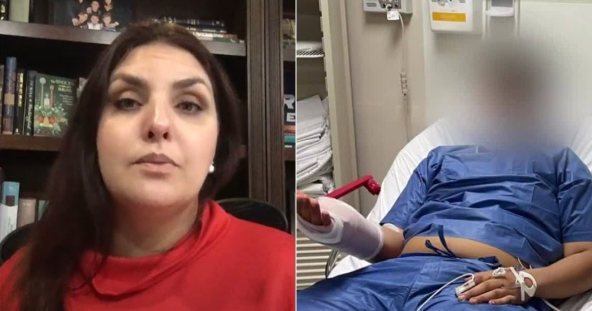 Angélica Pacheco (i) y Su hijo herido en el hospital (d) © YouTube/screnshot- YouTube/screenshot-Wsvn