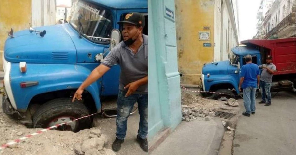 Camión atascado © Facebook / ACCIDENTES BUSES & CAMIONES por más experiencia y menos víctimas!’/ Julio Ramondi