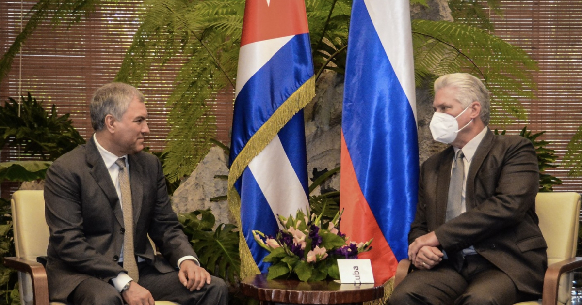 Volodin y Díaz-Canel © Twitter / Presidencia de Cuba