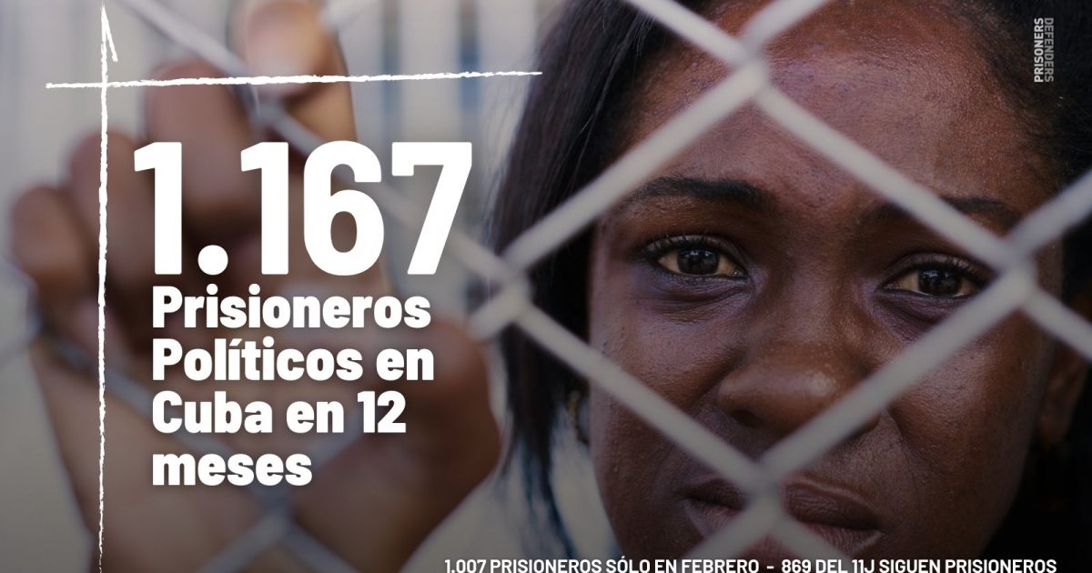 Al menos 869 manifestantes del 11J permanecen en prisión © Twitter/Prisoners Defenders
