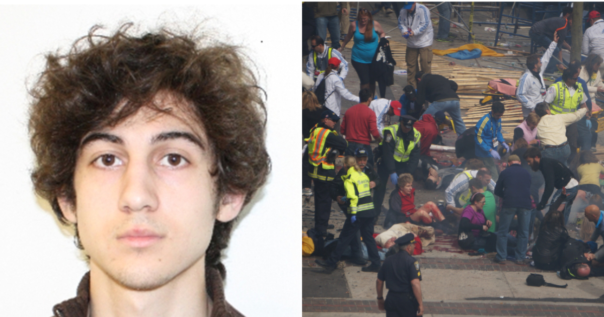 Dzhokhar Tsarnaev e imágenes del atentado terrorista contra el Maratón de Boston © Wikimedia Commons 