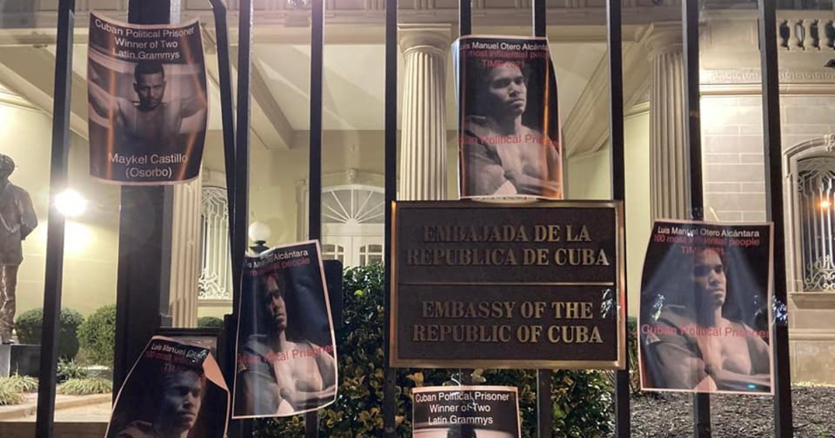 Embajada de Cuba en Washington tras protesta de Anamely Ramos © Facebook Anamely Ramos