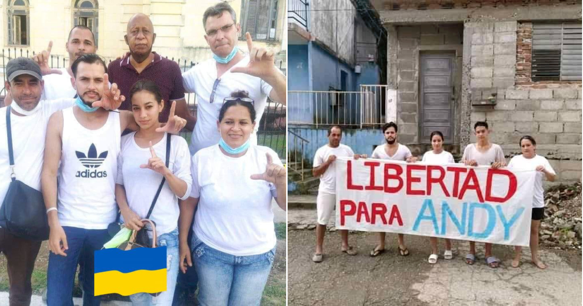Familiares de Andy García Lorenzo, preso del 11J en Santa Clara, y opositores cubanos © Cortesía de la familia