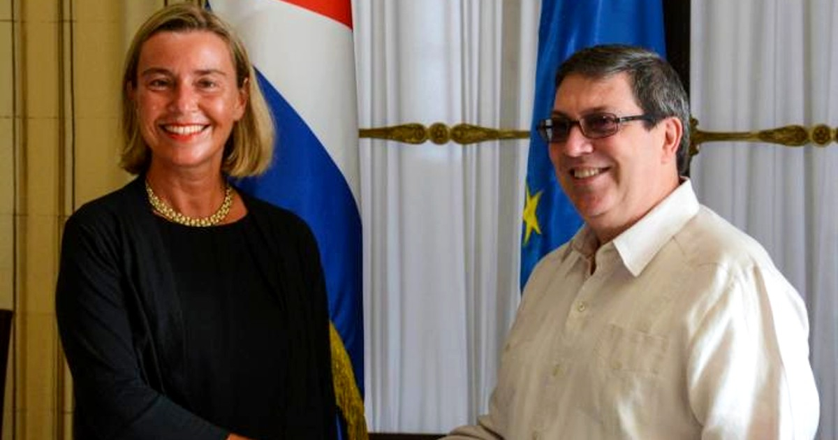 La Alta Representante de la UE, Federica Mogherini, y el canciller cubano, Bruno Rodríguez © Escambray