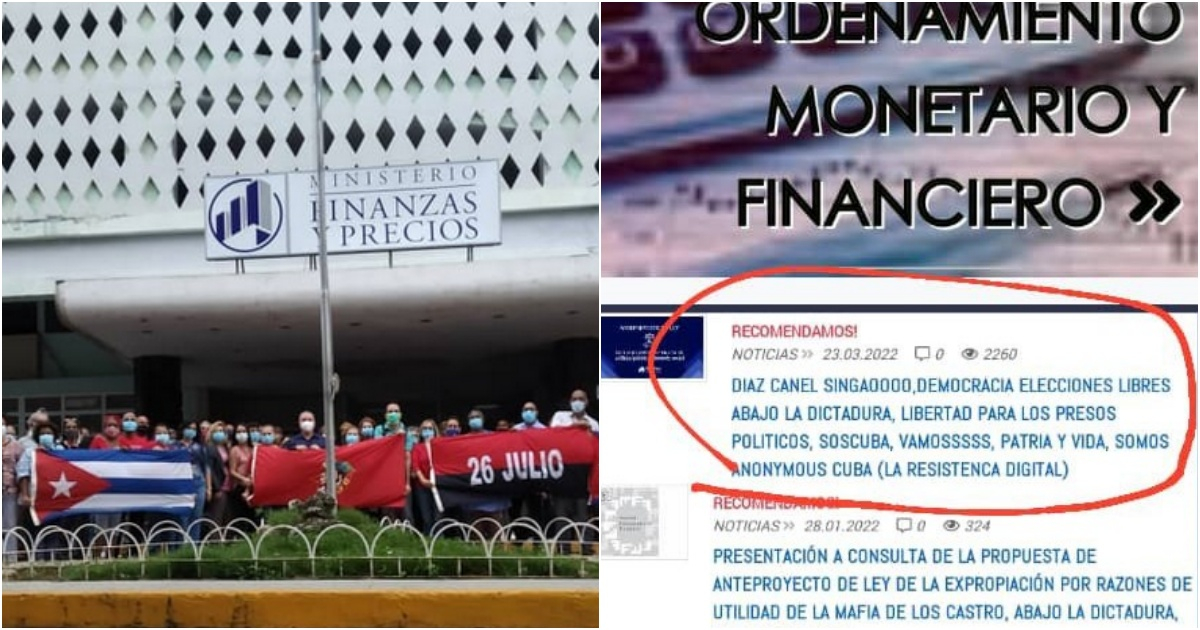 Ministerio de Finanzas y Precios, Cuba © Twitter Meisi Bolaños / Twitter @LARESISTENCIAC2