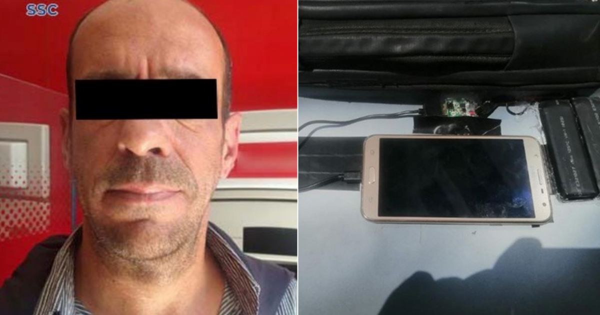 Cubano arrestado (i) y Dispositivo con el que intentaba manipular un cajero en México (d) © Collage Twitter/@SSC_CDMX