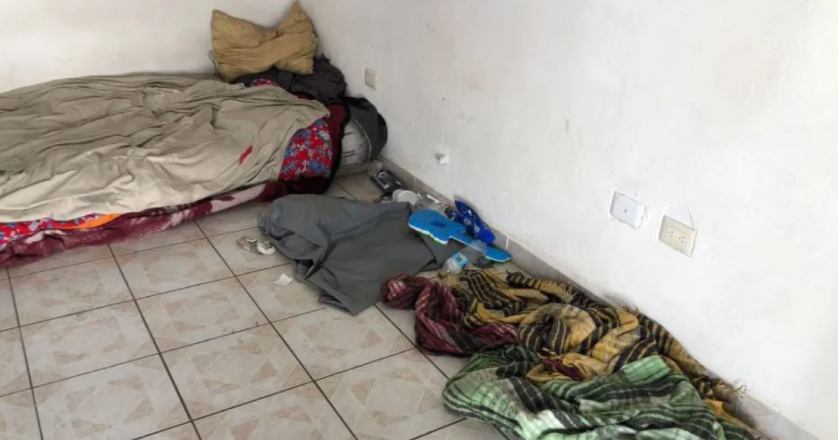 Vista del interior de la casa donde fue detenido el grupo de cubanos © Policía Ramos Arizpe