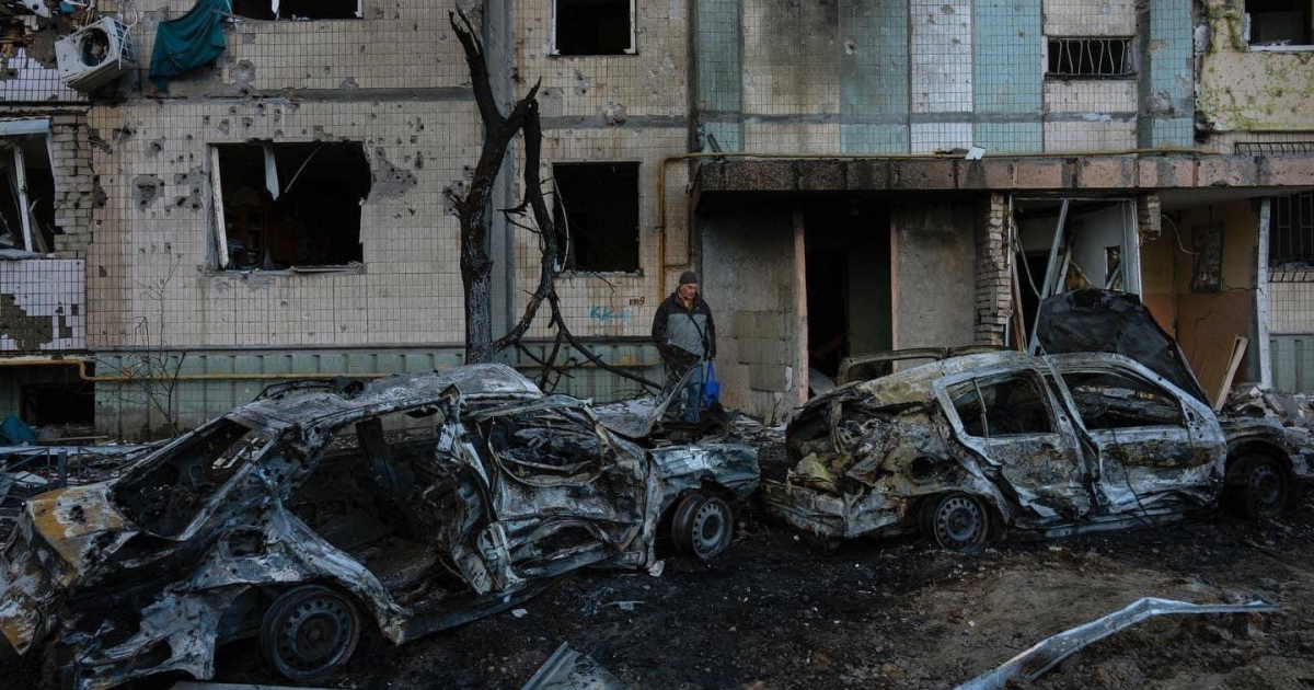 Ciudad ucraniana devastada por ataque ruso © Twitter / Defence of Ukraine