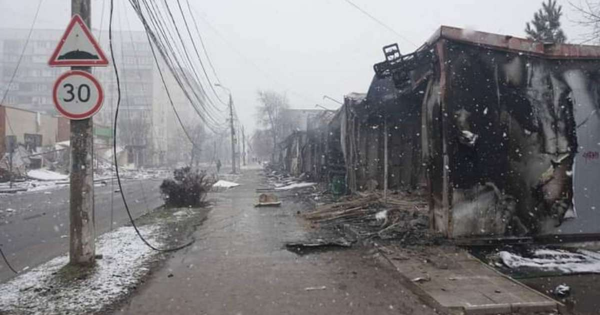 Mariúpol tras ser bombardeada por los rusos © Twitter / Mundo en conflicto