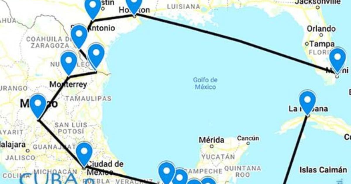 Rutas migratorias de cubanos © Facebook Juan Carlos Cremata