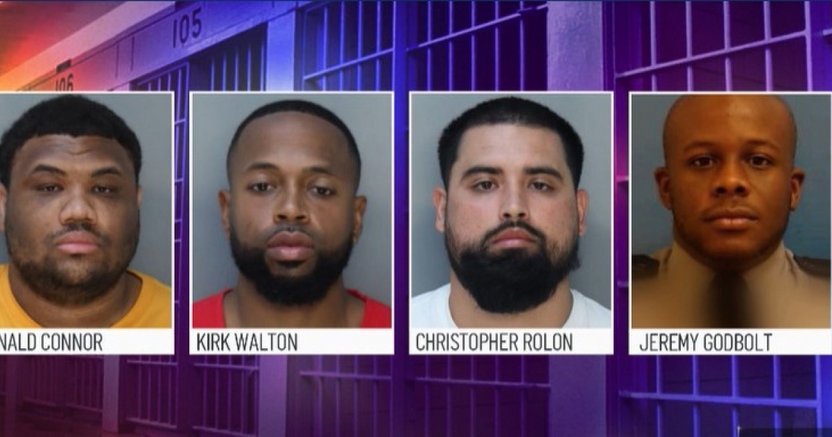 Captura de video de NBC News © Cuatro oficiales arrestados en el sur de la Florida por asesinar a un reo.