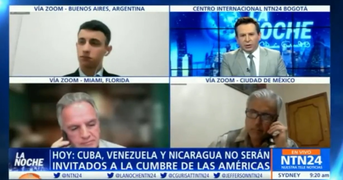 Debate en televisión colombiana sobre Cuba. © Captura Twitter/Agustín Antonetti