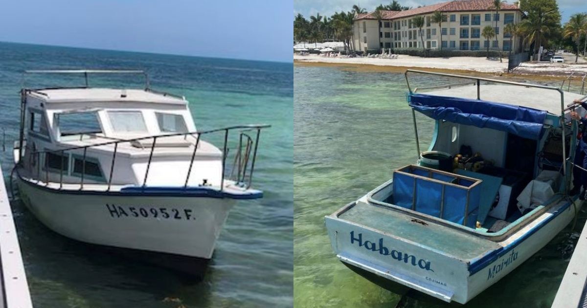 Barco pesquero cubano en Florida. © Twitter/@USBPChiefMIP