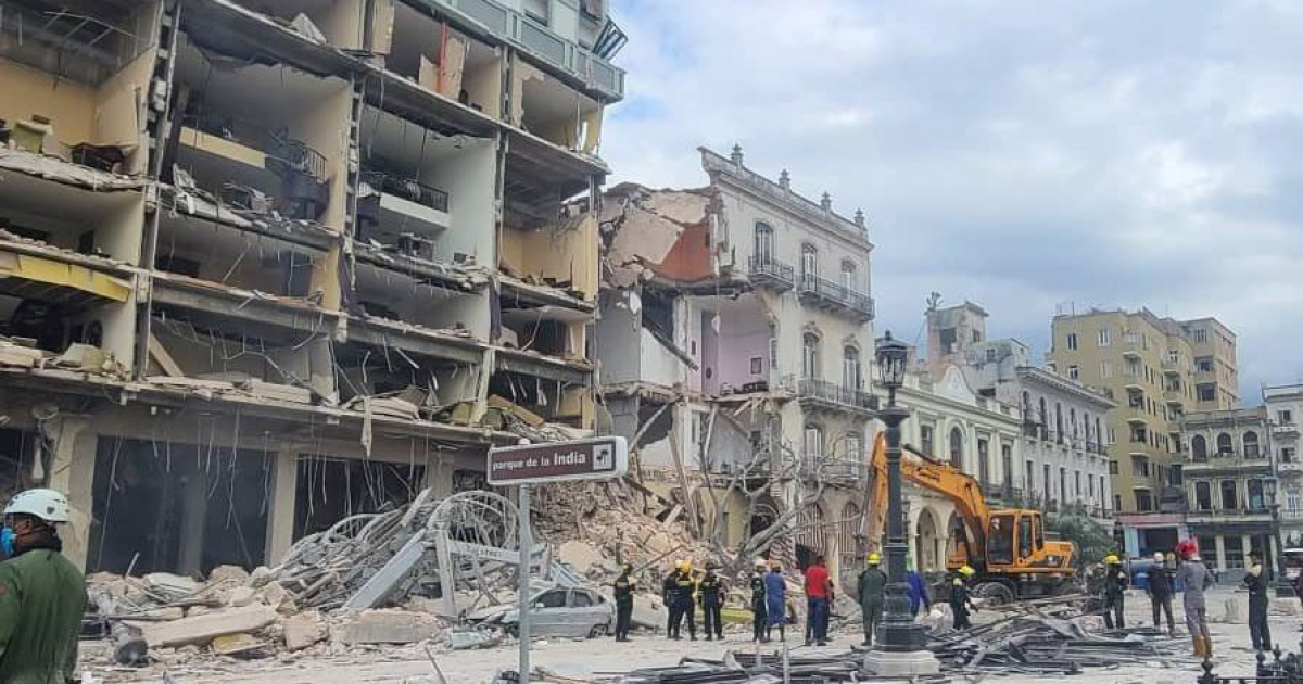 El Hotel Saratoga luego de la explosión © Cubadebate