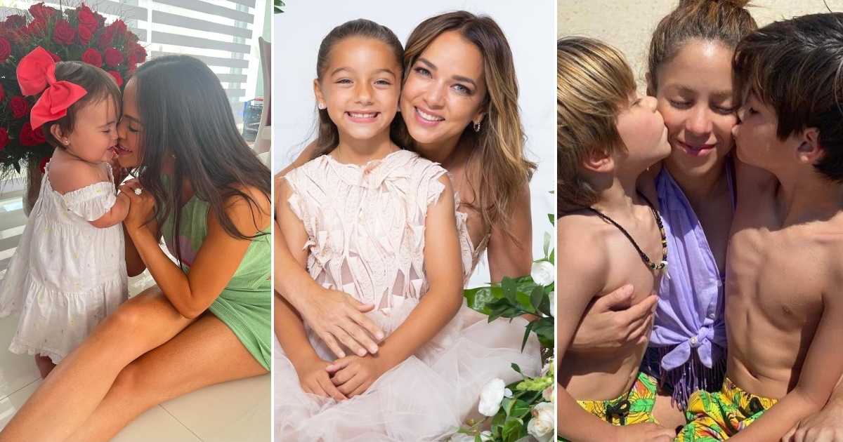 Natti Natasha, Adamari López y Shakira con sus hijos © Instagram / Vida Isabella, Adamari López y Shakira