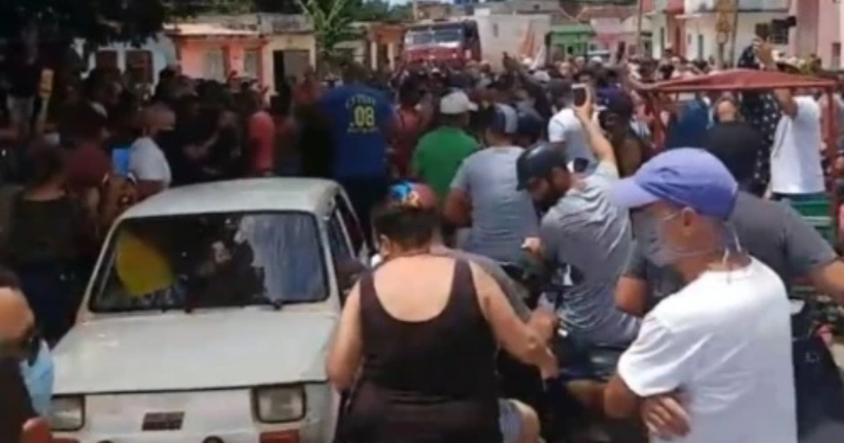 Protestas en San Antonio de los Baños © Captura de pantalla