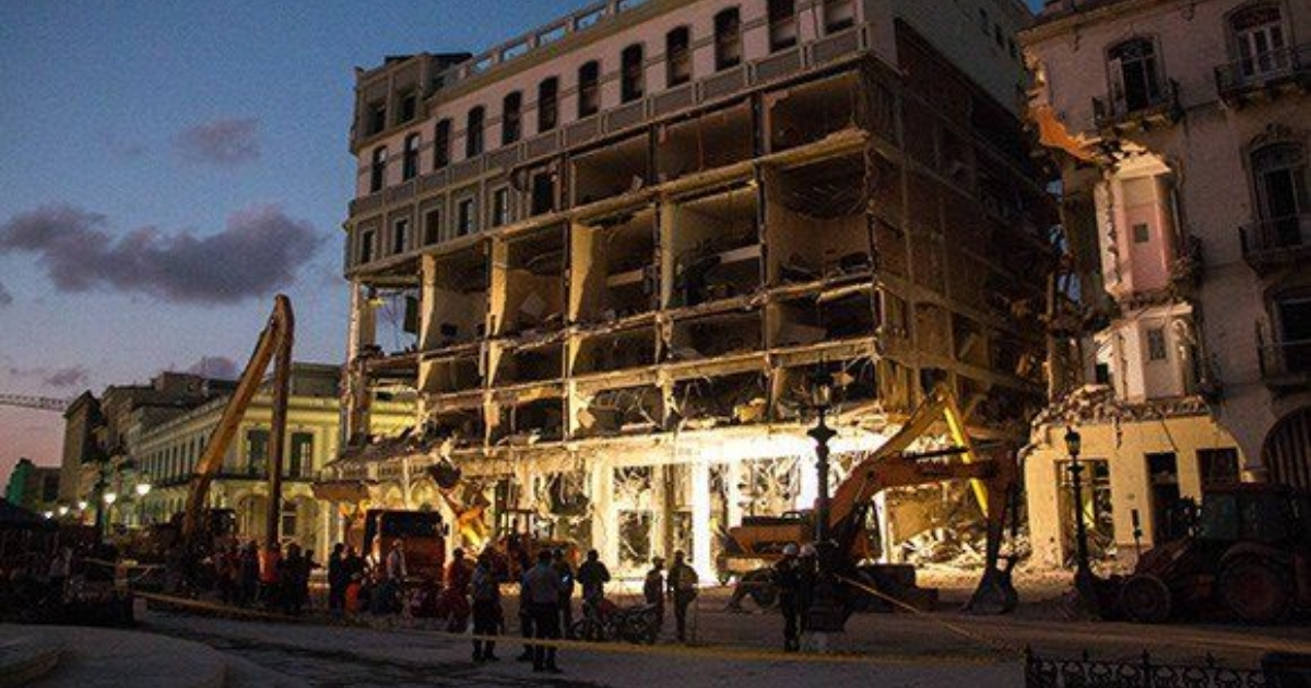 Estado en que quedó el Hotel Saratoga tras la explosión © Cubadebate / Abel Padrón Padilla