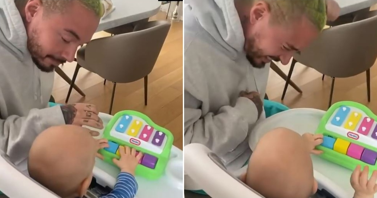 J Balvin shares the most adorable video with his son Rio playing a toy instrument