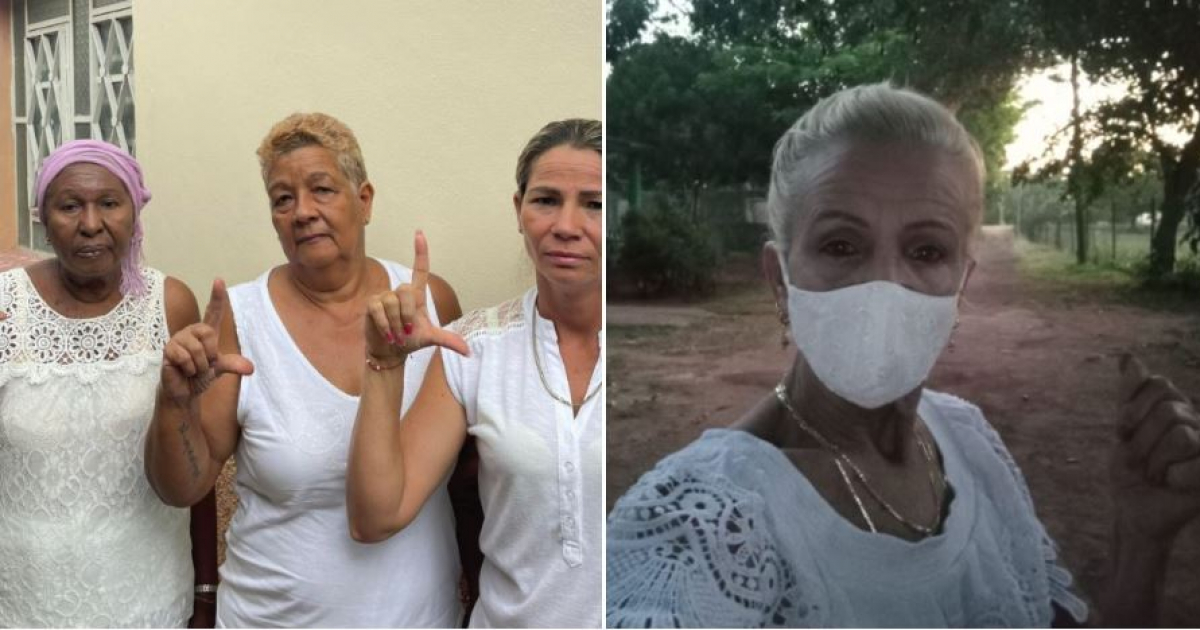 Cuatro de las Damas de Blanco detenidas el pasado domingo © Facebook Caridad Burunate / Lourdes Esquivel Vieyto
