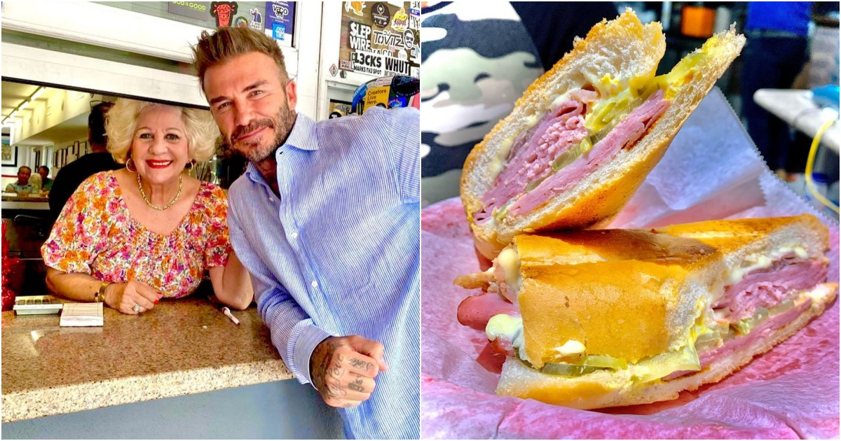 David Beckham en Enriquetas Sandwich Shop / Sandwich cubano © Instagram Enriquetas Sandwich Shop