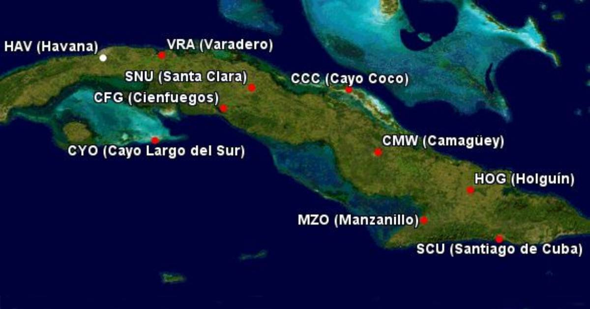 Aeropuertos cubanos que recibirán vuelos de EEUU © CiberCuba