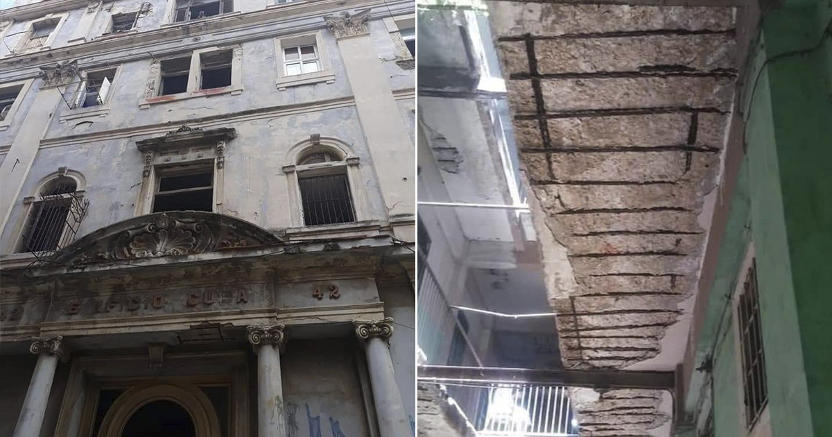 Edificio en peligro de derrumbe en La Habana © Facebook/ Migdalia Águila Vázquez 