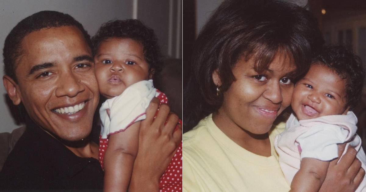 Barack y Michelle Obama junto a su hija Sasha de bebé © Instagram / Barack y Michelle Obama
