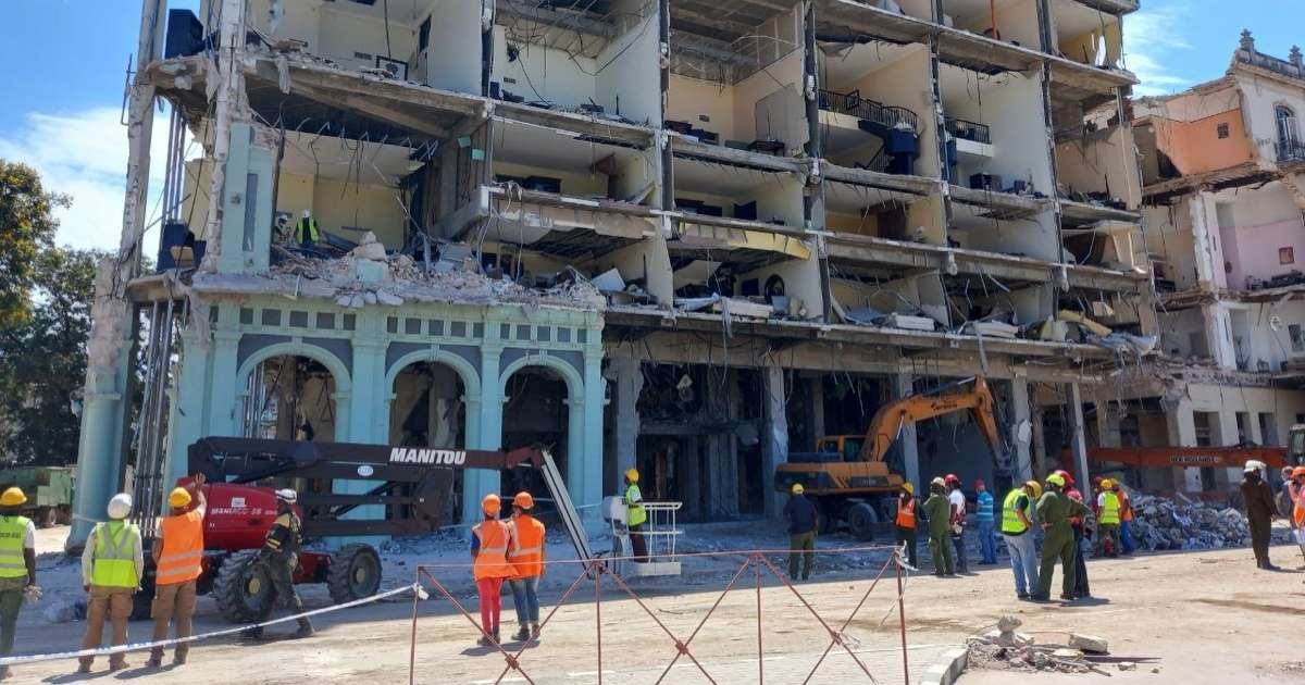 Hotel Saratoga tras la explosión © Facebook/Cubadebate