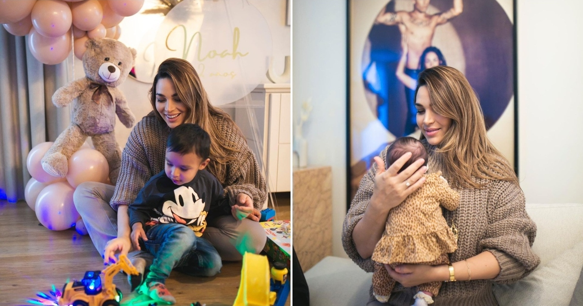 Lisandra Silva y sus hijos Noah y Leiah © Collage Instagram / Lisandra Silva