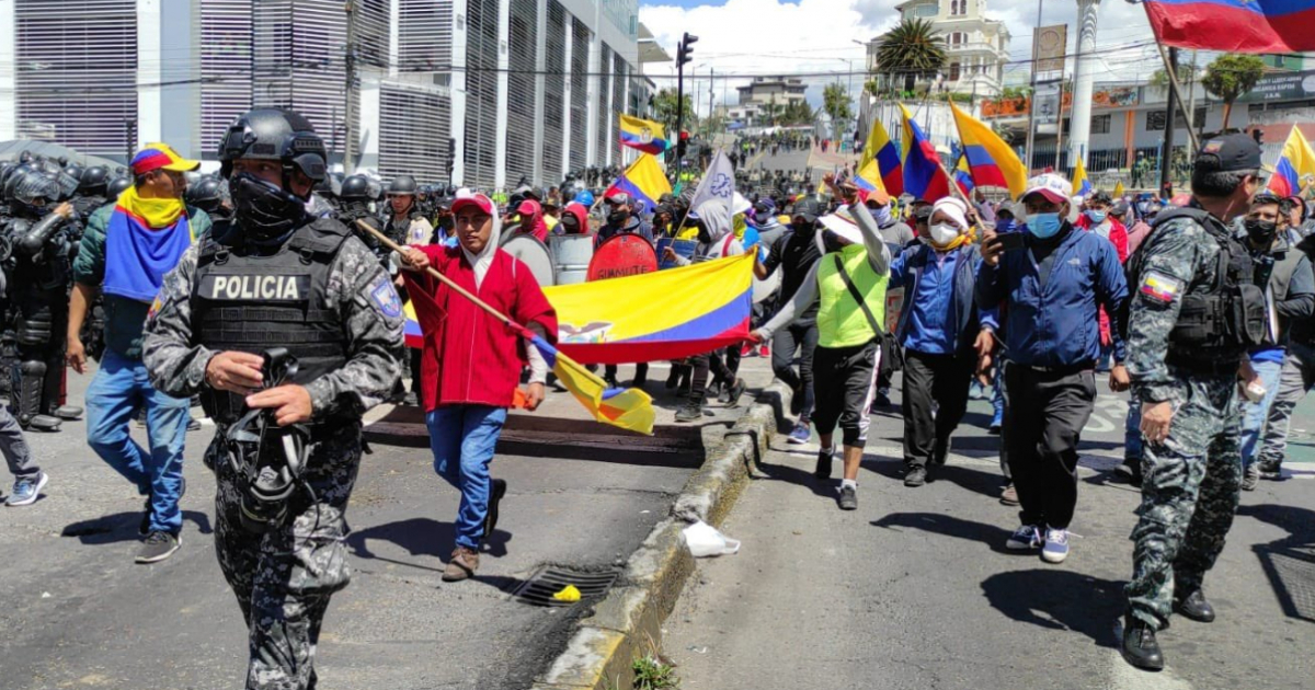 Manifestaciones en Ecuador © Twitter / Policía Ecuador