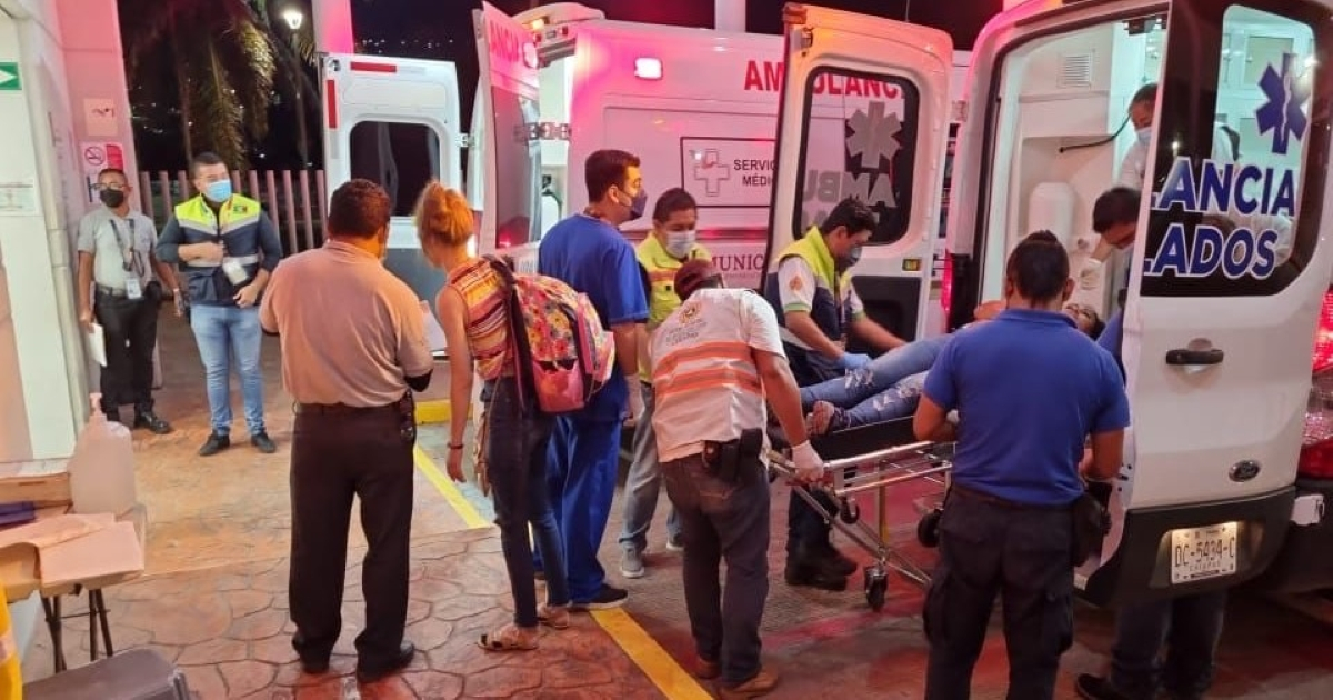 Migrantes cubanos accidentados en Chiapas. © Twitter/Isaín Mandujano