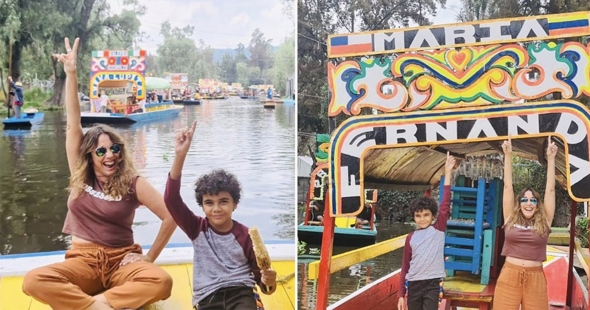 Tahimí y su hijo Diego en Xochimilco © Instagram de la artista