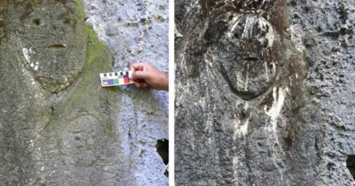 Petroglifo de Solapa del Bagá (antes y después) © Granma