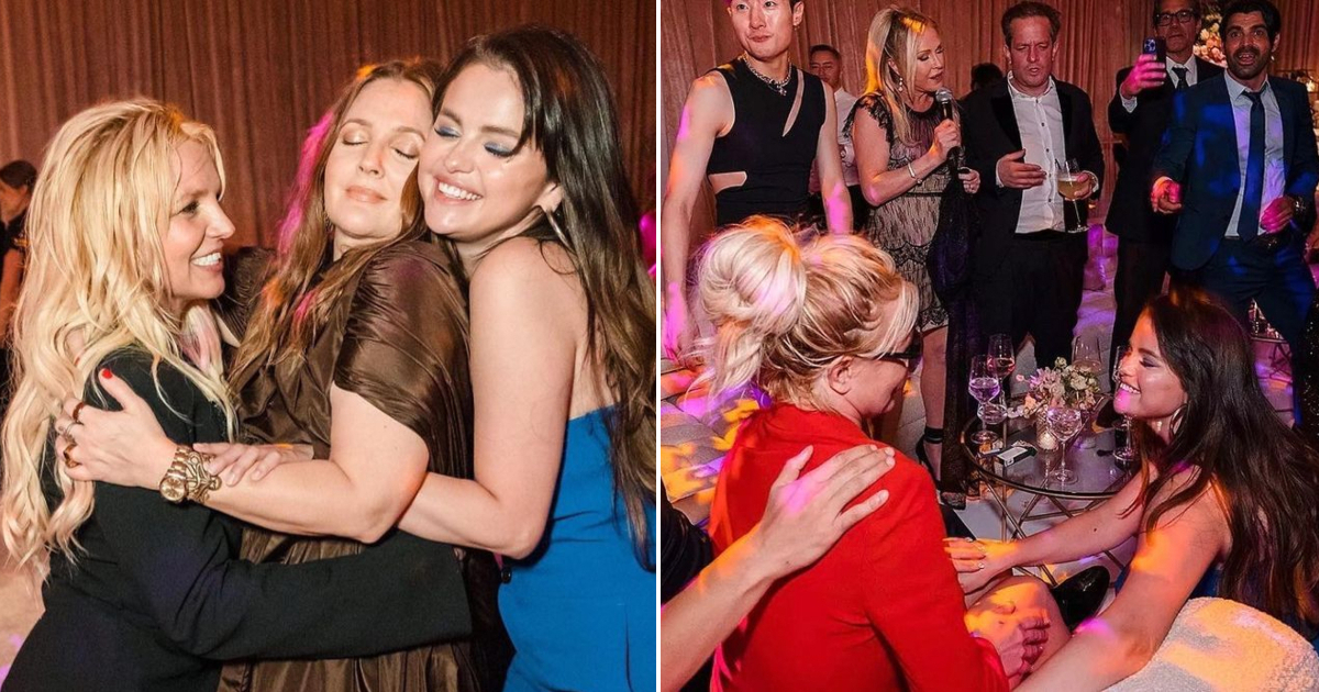 Selena Gomez y Britney Spears en su boda © Instagram / Drew Barrymore, Britney Spears